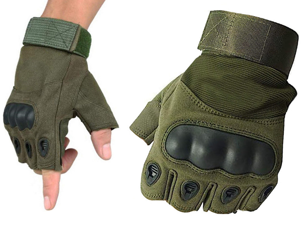 Taktische Fingerlose Handschuhe XL – Militär Outdoor Handschuhe mit Knöchelschutz für Fahrrad, Airsoft, Arbeit und Survival  5904800123752