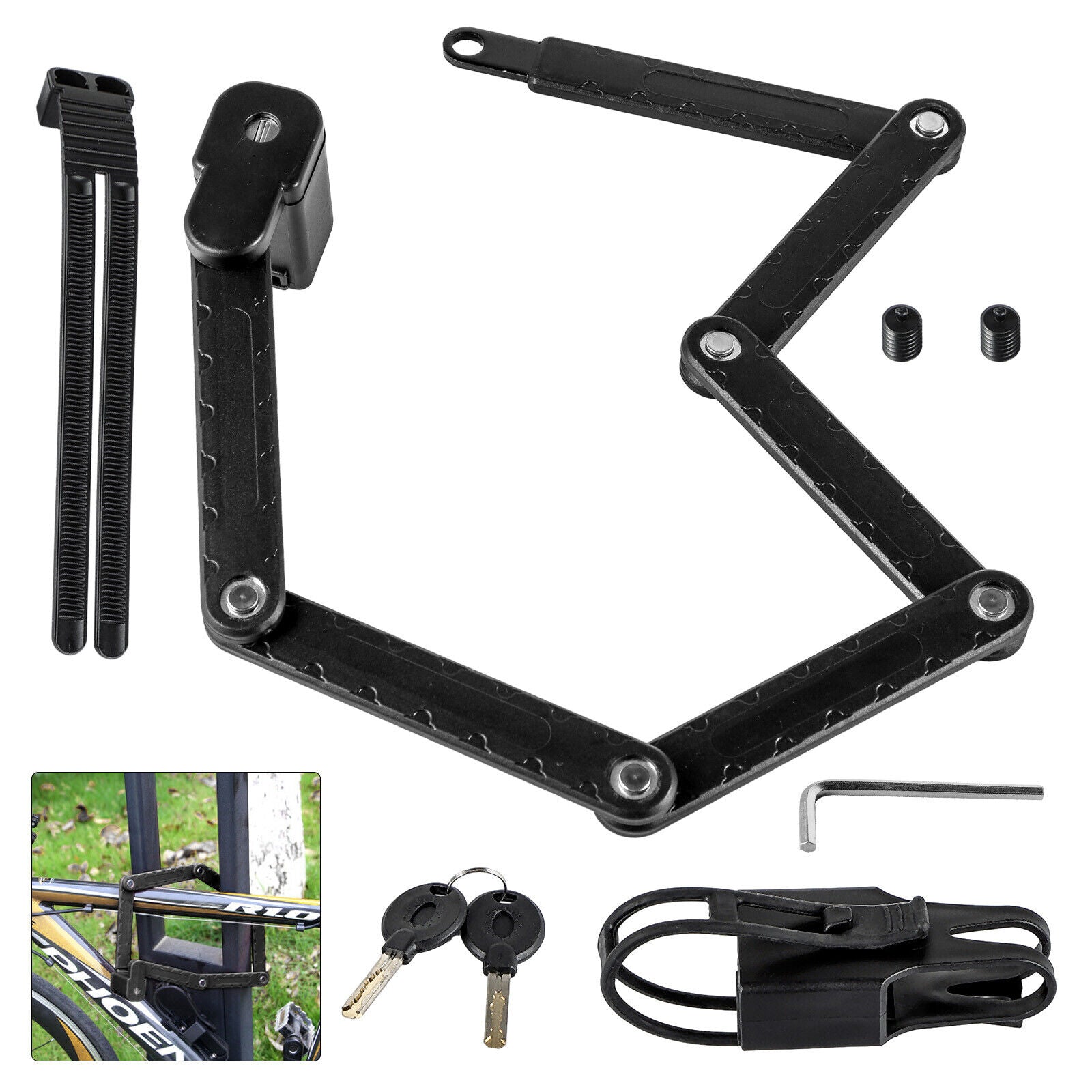 fischer fahrradschloss real FISCHER Faltschloss mit Halterung Länge Fahrrad-Motorrad-Schloss 85 cm