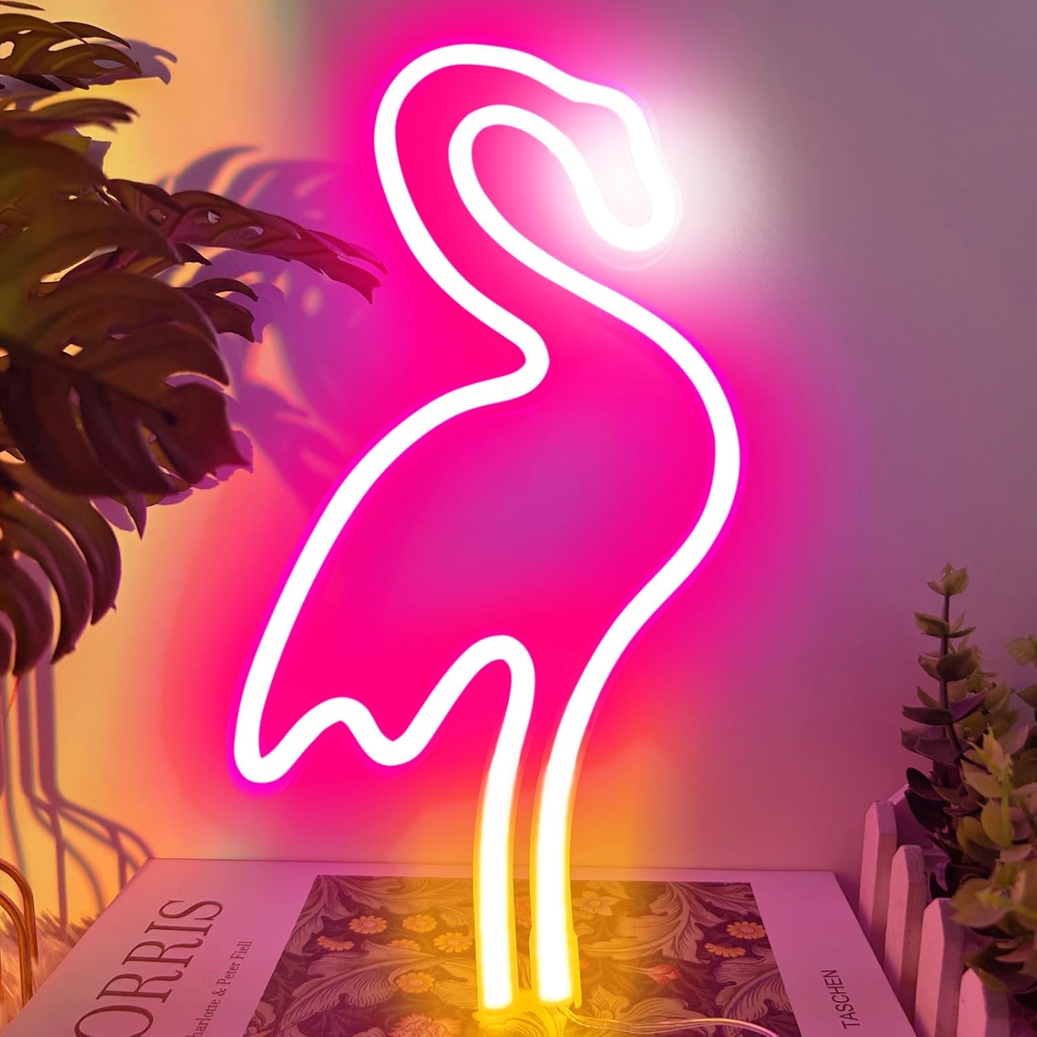 Flamingo LED Neonlicht – USB & Batteriebetriebenes Wandlicht für Bad & Zimmer