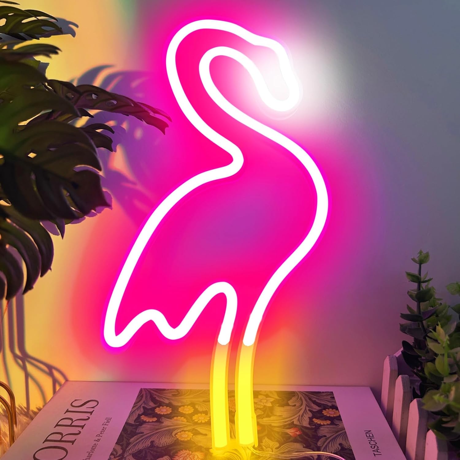 Flamingo LED Neonlicht – USB & Batteriebetriebenes Wandlicht für Bad & Zimmer