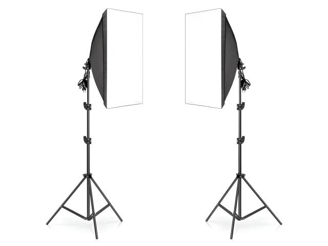 2x Softbox Fotolampen Set mit 50x70cm Softbox Studioleuchte 800W inkl Stative für Foto Video Livestream