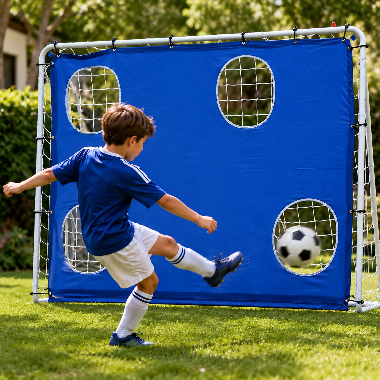 Fußballtor mit Torwand & Zielmatte 217x153 cm – Trainingsset für Garten & Kinder