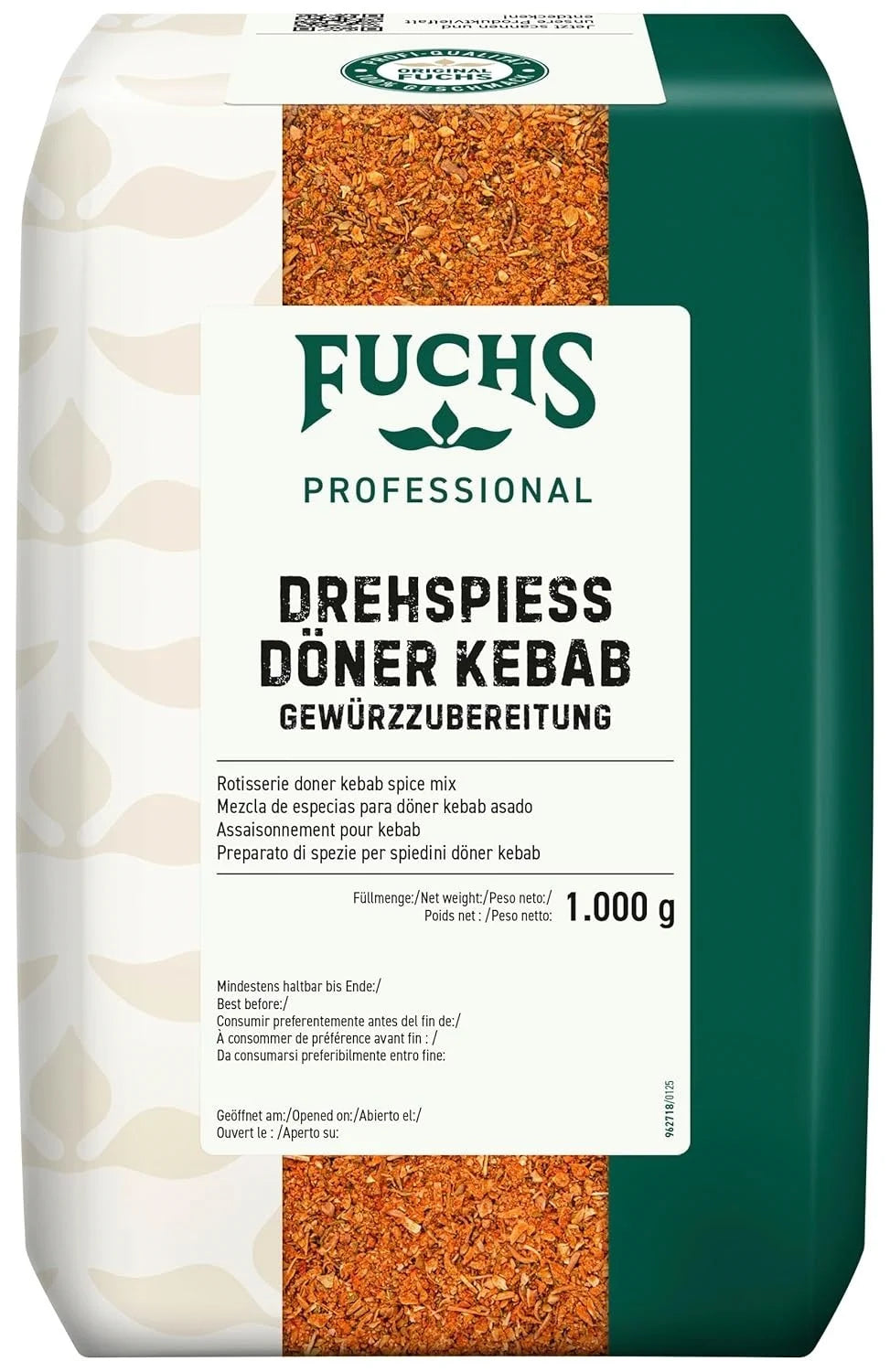 Fuchs Professional Drehspieß Gewürzzubereitung 1 kg – Döner Kebab Gewürz für Gastronomie, Imbiss, Marinaden & Grillfleisch