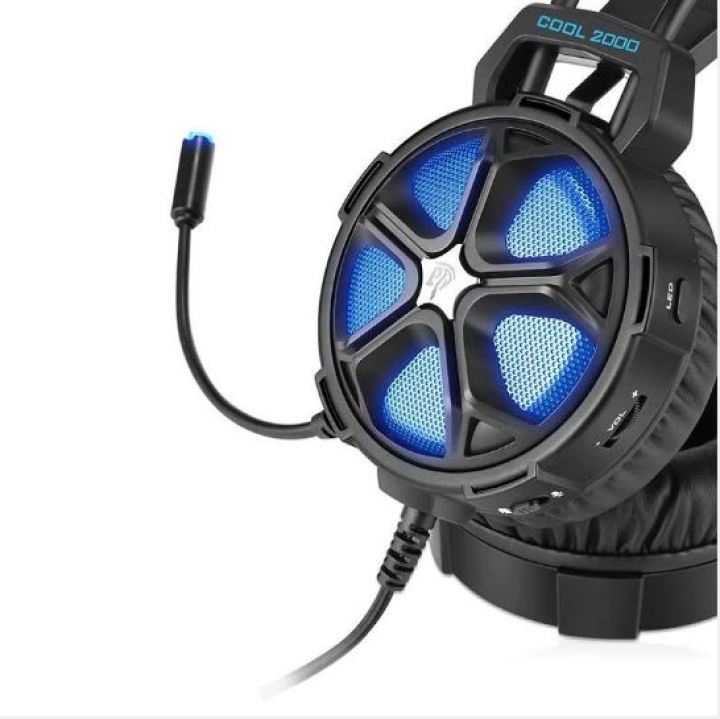 Gaming Headset, 3,5mm Over-ear gaming Gamer Kopfhörer mit Mikrofon LED Blau neu