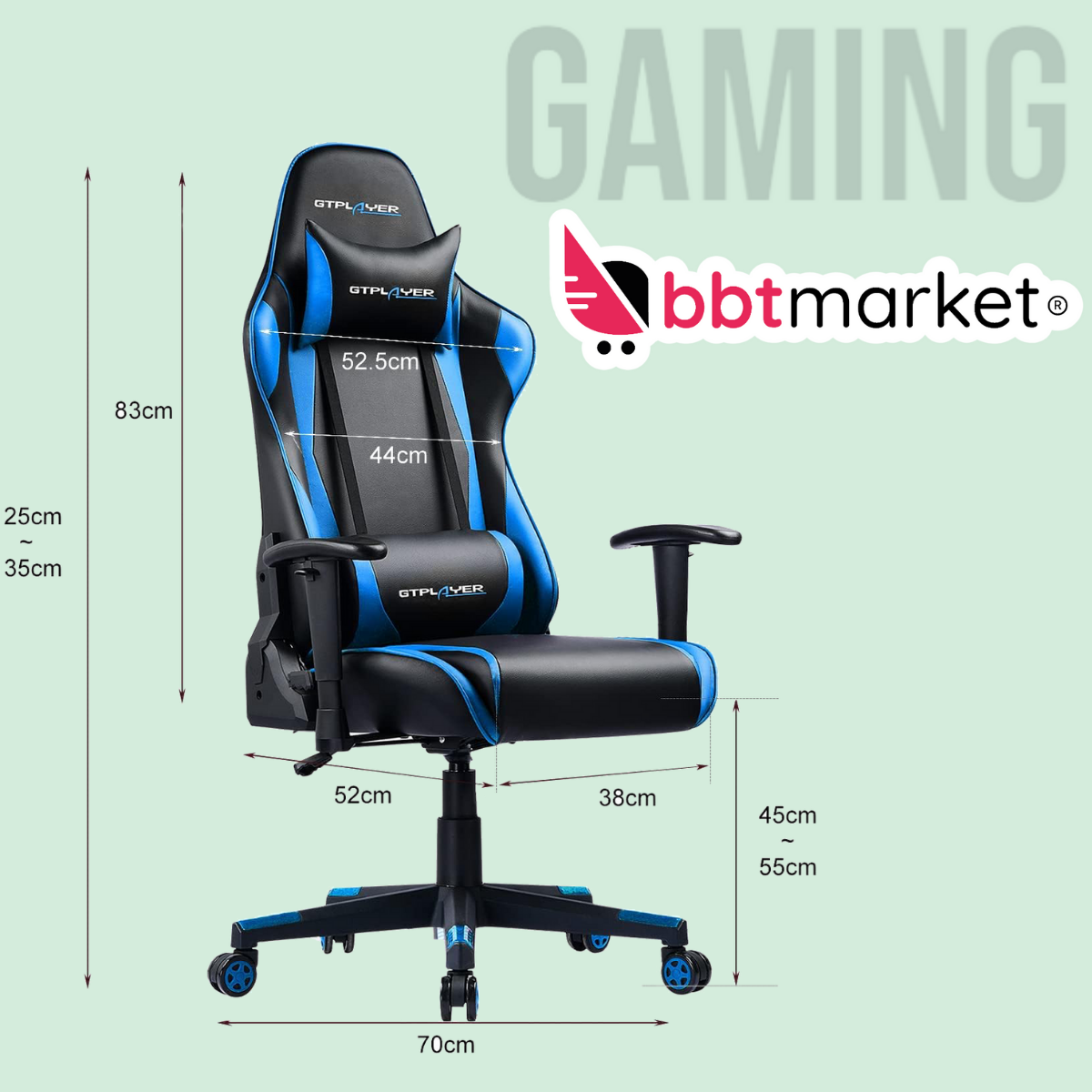 Gaming Stuhl Gamer Stuhl Racing Stuhl Einstellbare Armlehne Ergonomischer Stuhl