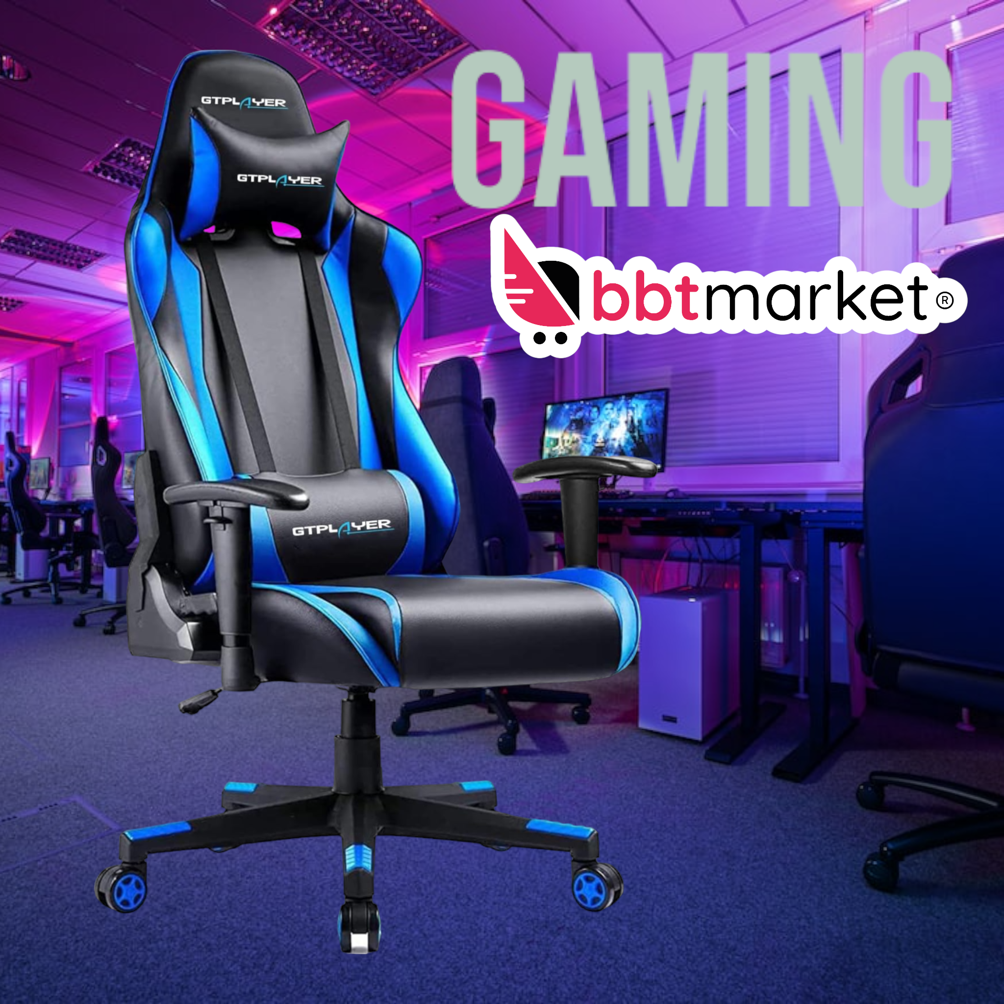 Gaming Chair Gamer Chair Racing Chair Adjustable Armrest Ergonomic Chair 