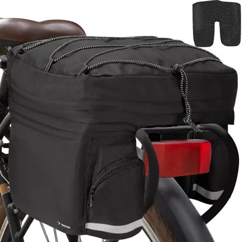 60L Fahrrad Doppeltasche für Gepäckträger – Wasserdichte Satteltasche mit großem Stauraum für Fahrrad, E-Bike und Touring
