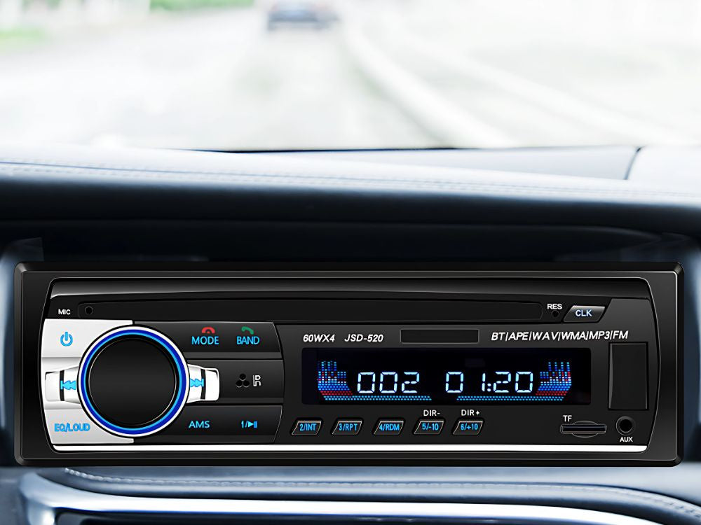 1-DIN Autoradio mit Bluetooth, USB, AUX & SD – Freisprecheinrichtung, 4×60W, Mikrofon & Fernbedienung