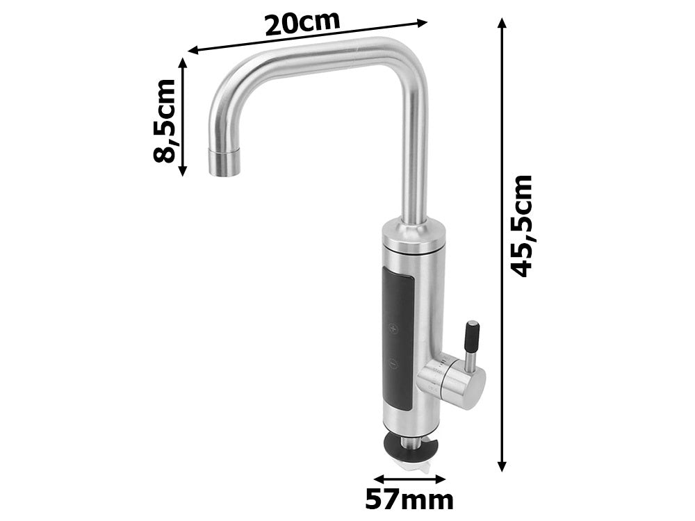 Elektrischer Durchlauferhitzer Wasserhahn 3000W mit LCD Display – Küchenarmatur für Warmwasserbereitung 220–230V