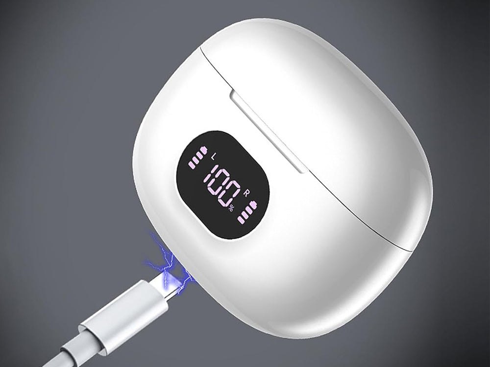 Bluetooth In Ear Kopfhörer TWS Kabellos mit LED Ladecase, Mikrofon und Touch Steuerung – Wireless Earbuds für Android, iOS und Windows