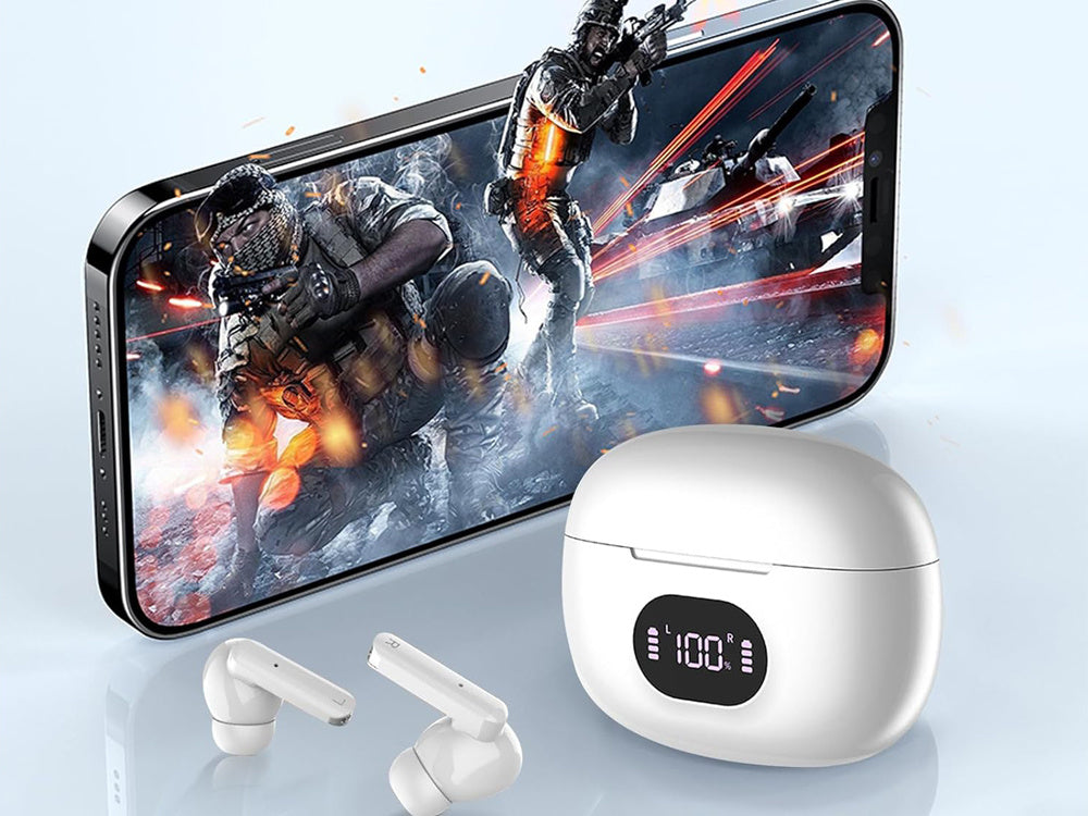 Bluetooth In Ear Kopfhörer TWS Kabellos mit LED Ladecase, Mikrofon und Touch Steuerung – Wireless Earbuds für Android, iOS und Windows
