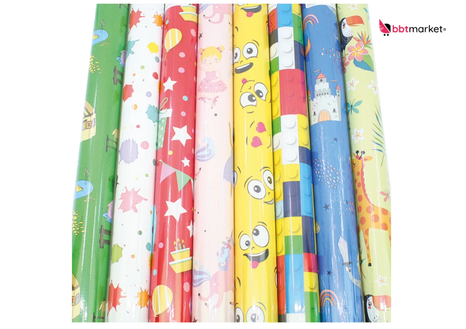 Geschenkpapier Rolle 2m x 70cm bunt Geburtstag Geschenkpapier Mix 1 Rolle