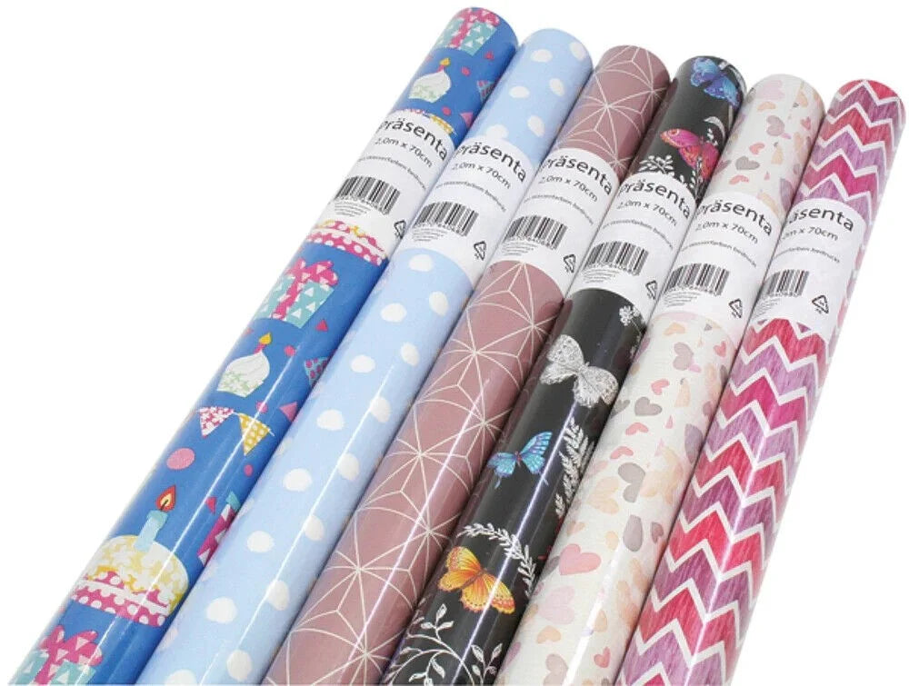 Geschenkpapier Rolle 2m x 70cm bunt Geburtstag Geschenkpapier Mix 1 Rolle