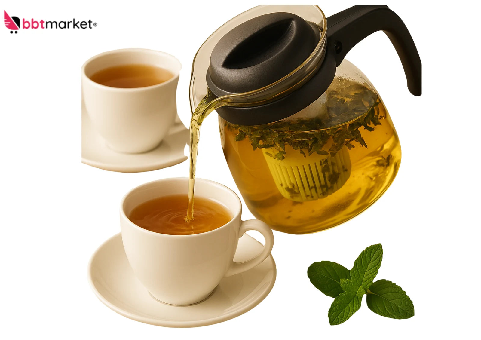 Glaskanne 1,2L mit Teesieb & Kaffeefilter – Hitzebeständig & Praktisch