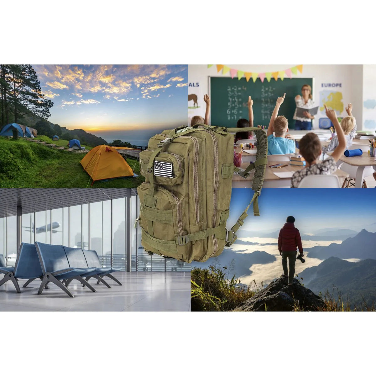 Militärrucksack 26L Camouflage – Tactical MOLLE Outdoor Rucksack in Oliv Grün für Wandern, Camping & Alltag