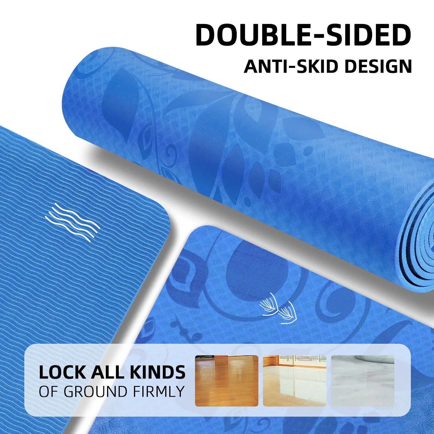 Gymnastikmatte Yogamatte Yoga Pilates Sportmatte 180 cm PVC-freie   ✅ rutschfest