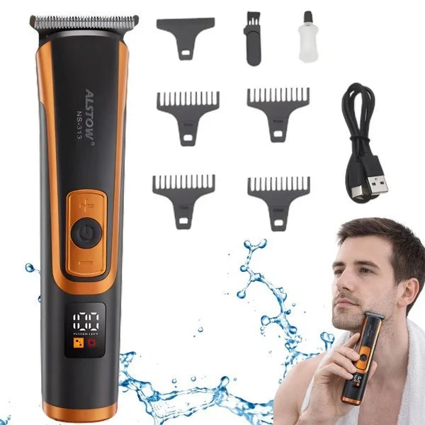 Haarschneidemaschine Barttrimmer Rasierer USB-C Akku 4 Aufsätze T-Blade