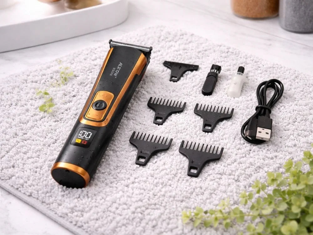 Haarschneidemaschine Barttrimmer Rasierer USB-C Akku 4 Aufsätze T-Blade
