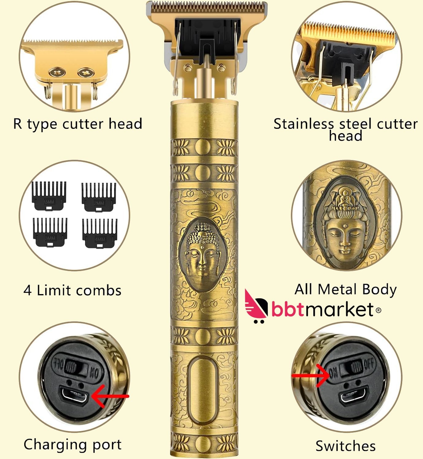 Men's Hair Clipper Electric Hair Clipper, Cordless, Long Hair Clipper 