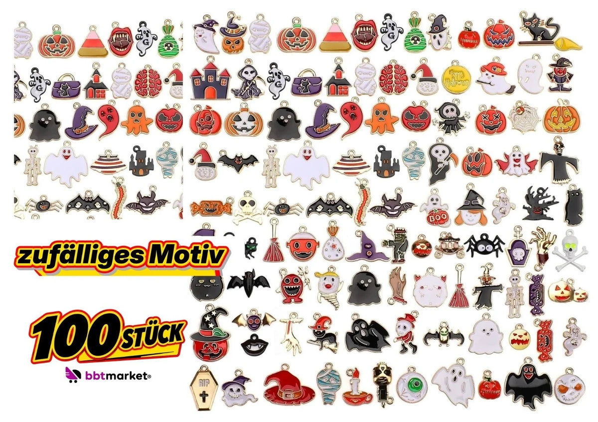 Halloween Charms Anhänger Gold Emaille Schmuckanhänger DIY Basteln Schmuck Deko