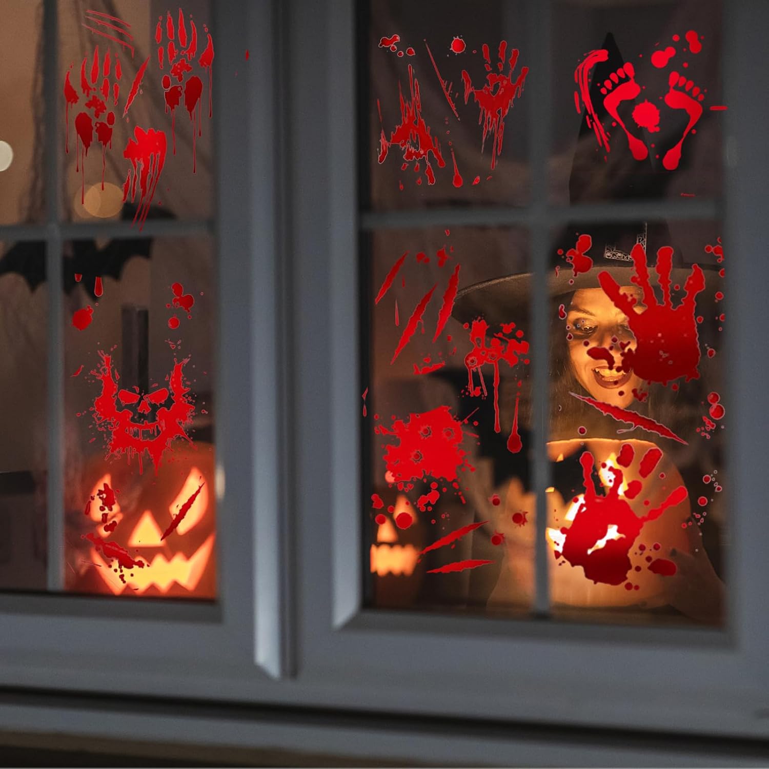 Halloween Fensterbilder 95 Stück Blut Aufkleber Deko Sticker Horror Party