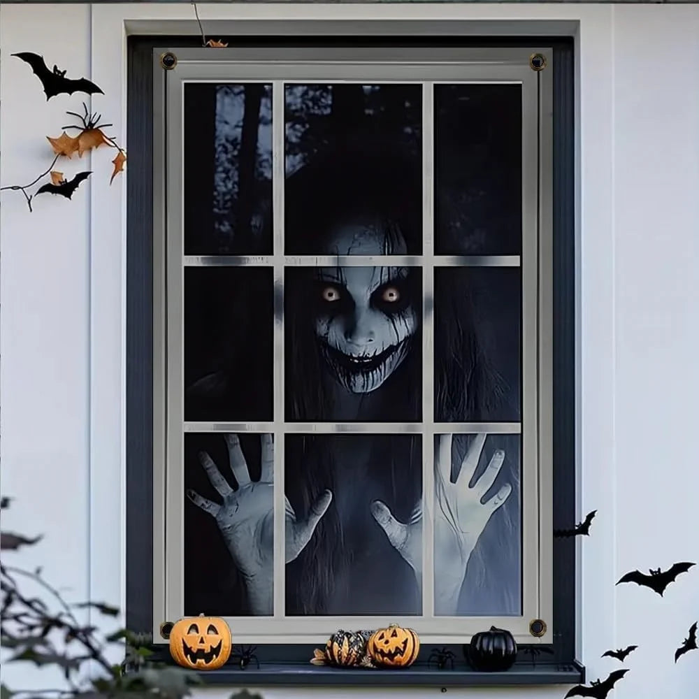 Halloween Fensterdeko 80x120cm Horror Fensterbild Gruseldeko Türdeko Party Deko