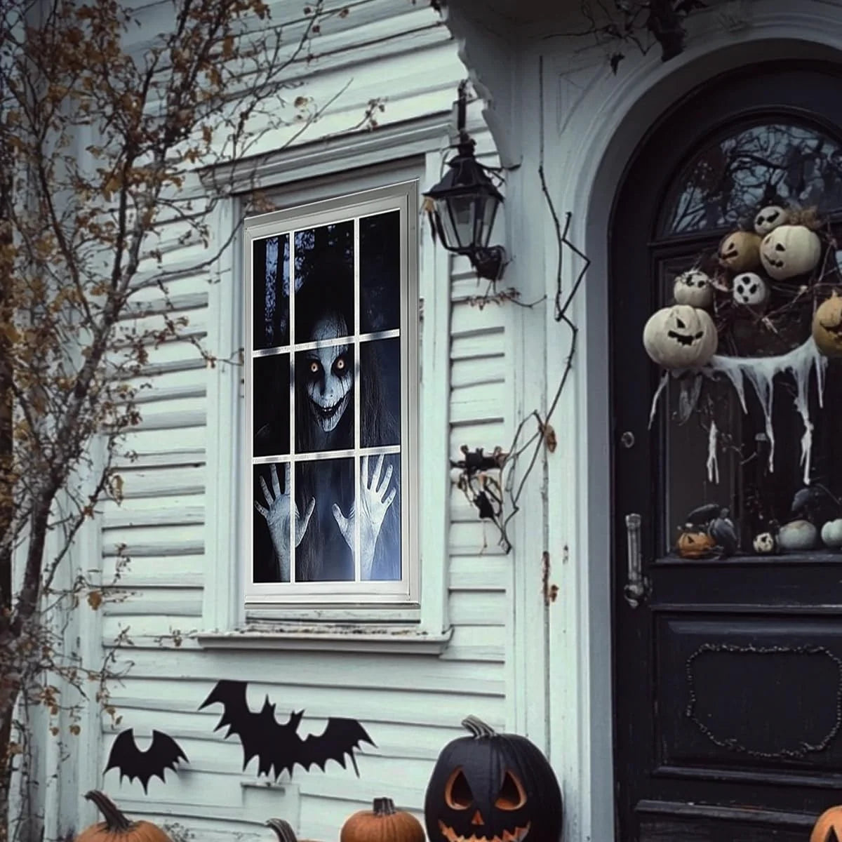 Halloween Fensterdeko 80x120cm Horror Fensterbild Gruseldeko Türdeko Party Deko