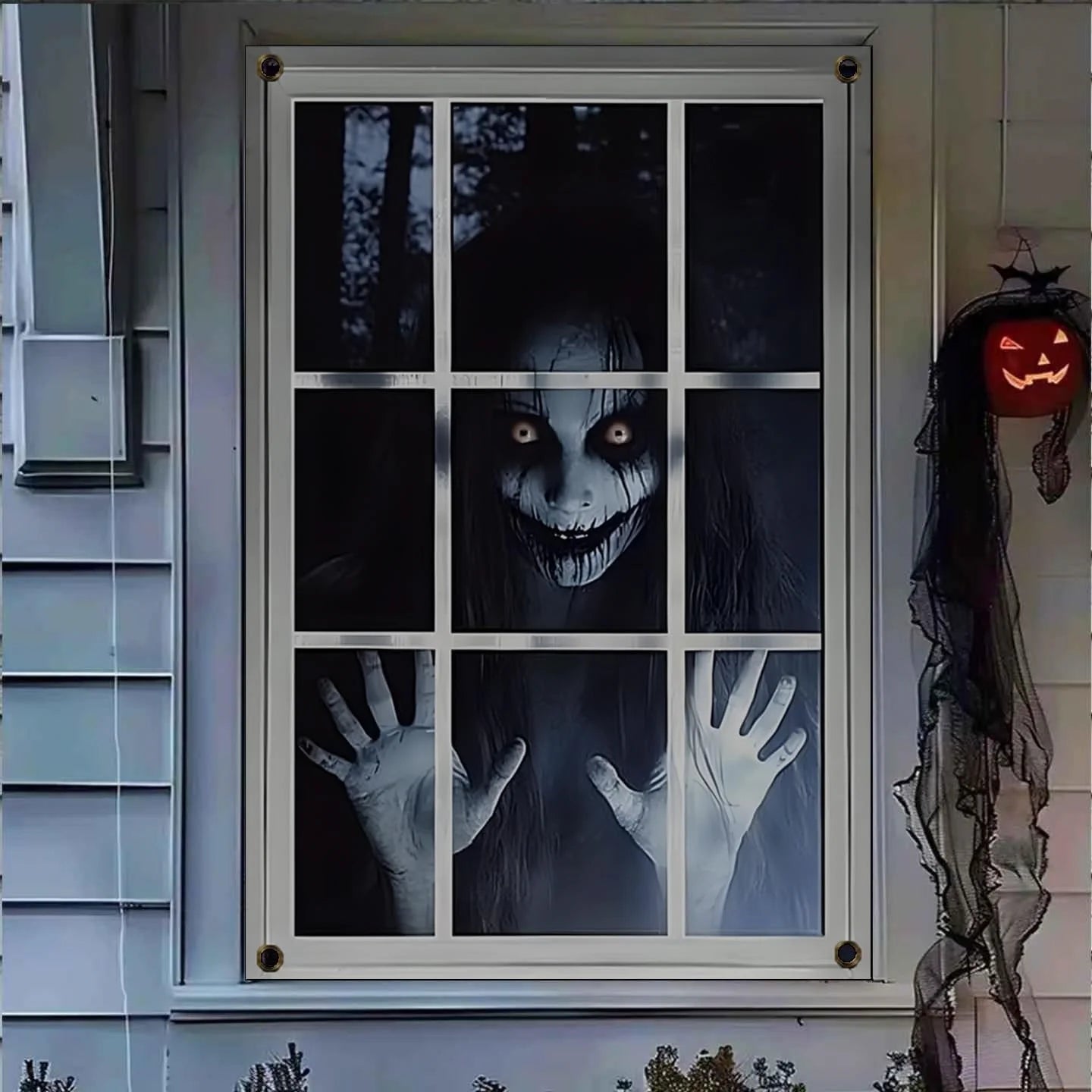Halloween Fensterdeko 80x120cm Horror Fensterbild Gruseldeko Türdeko Party Deko