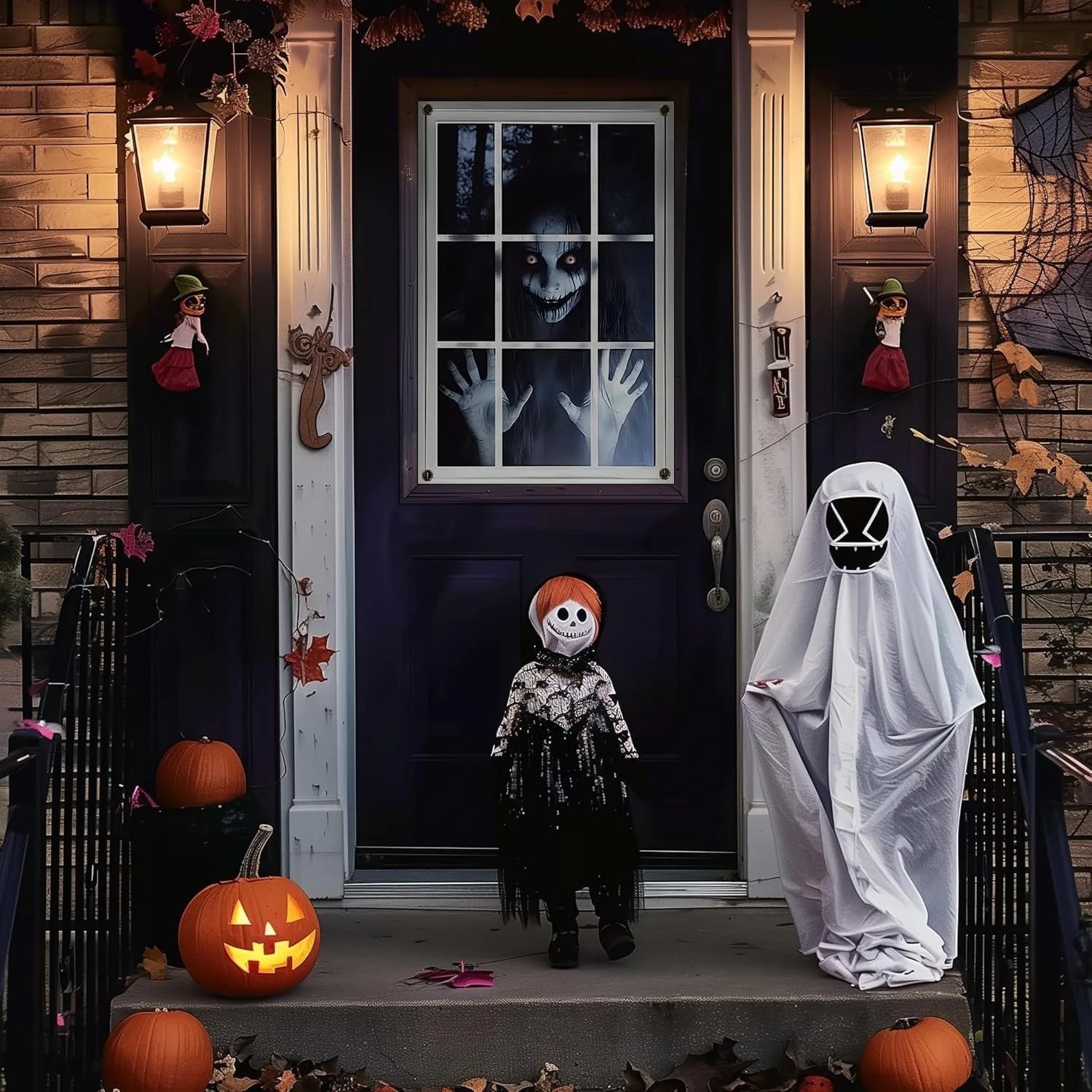 Halloween Fensterdeko 80x120cm Horror Fensterbild Gruseldeko Türdeko Party Deko