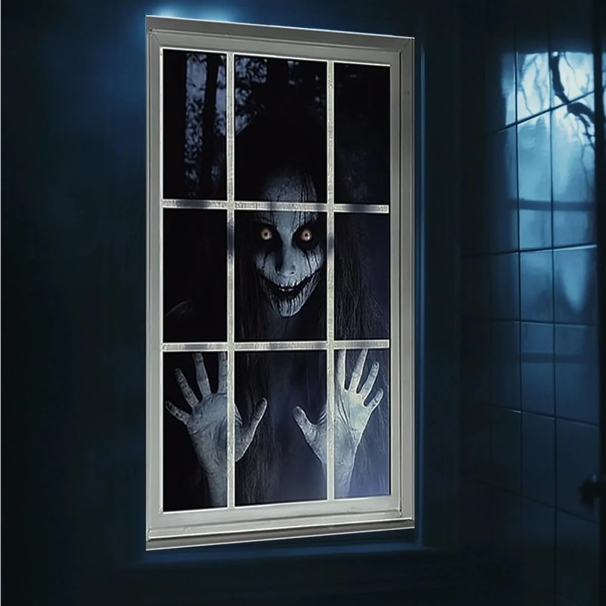 Halloween Fensterdeko 80x120cm Horror Fensterbild Gruseldeko Türdeko Party Deko