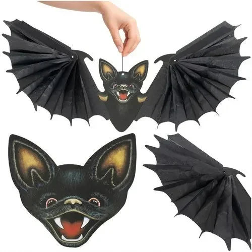 Halloween Fledermaus Deko 60cm Hängend Schwarz Gruseldeko Horror Party Groß