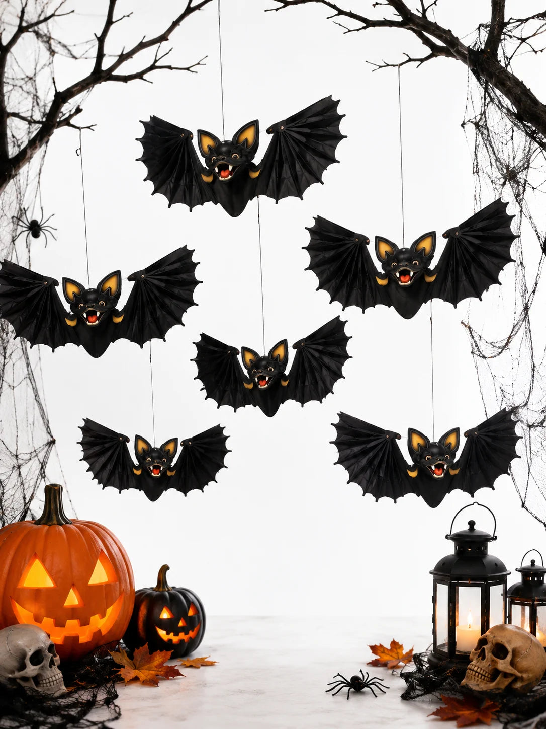 Halloween Fledermaus Deko 60cm Hängend Schwarz Gruseldeko Horror Party Groß