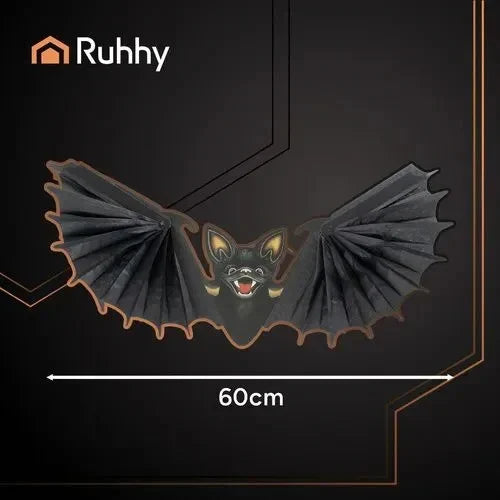 Halloween Fledermaus Deko 60cm Hängend Schwarz Gruseldeko Horror Party Groß