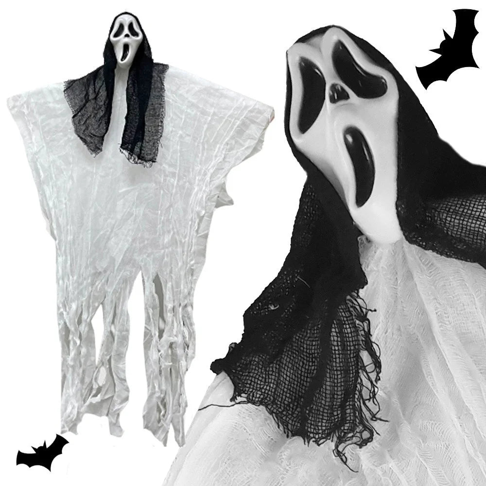 Halloween Geist Deko 90cm Hängend Gruselgespenst Horror Maske Party Dekoration