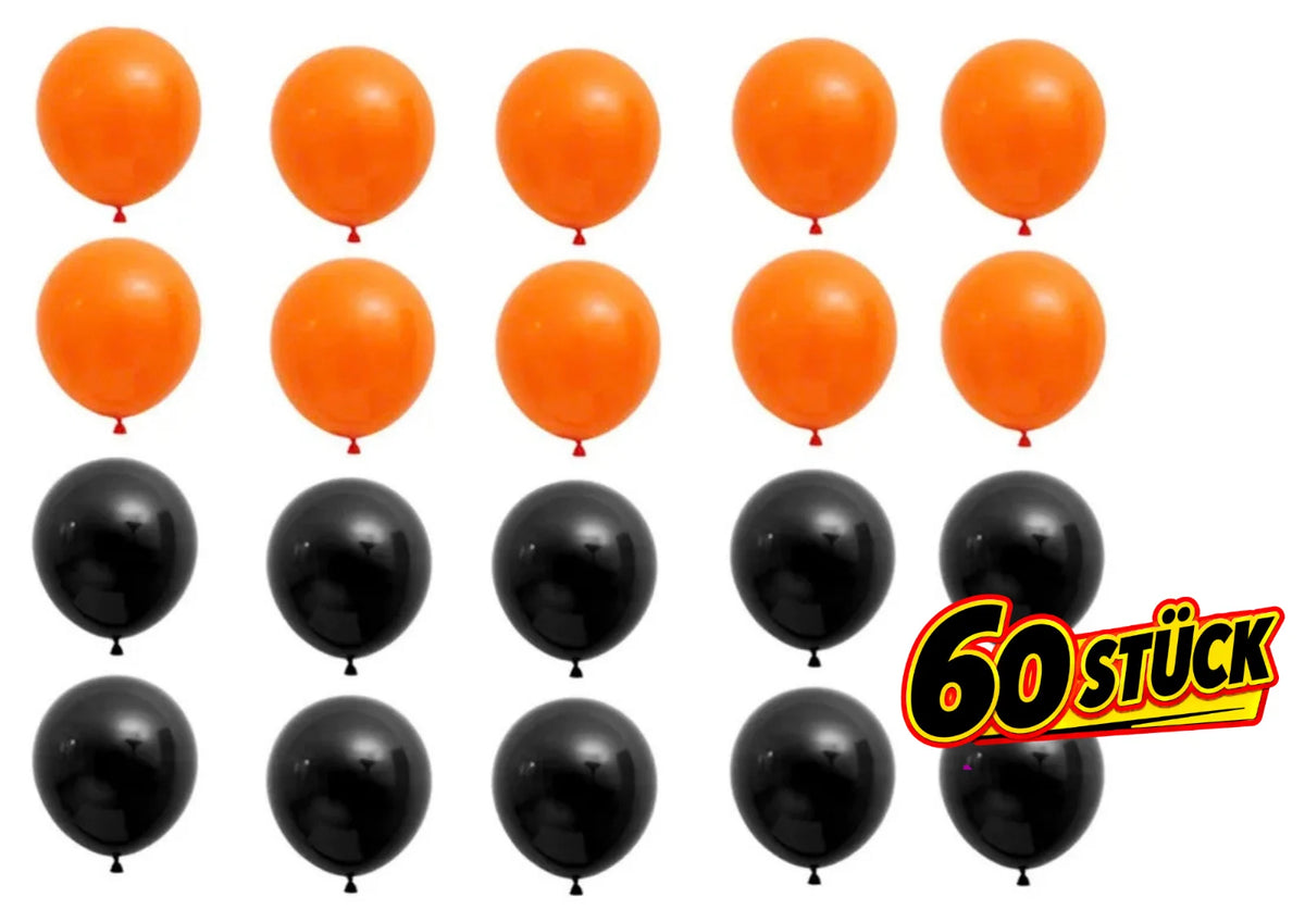 Halloween Luftballons Schwarz Orange Party Deko Ballons Girlande Set Auswahl