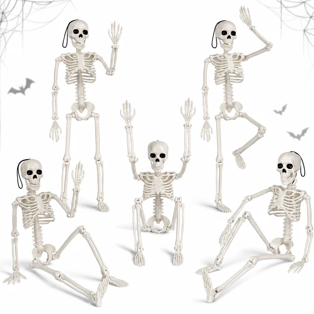 Halloween Skelett Deko 40cm Hängend Beweglich Gruseldeko Horror Party Knochen