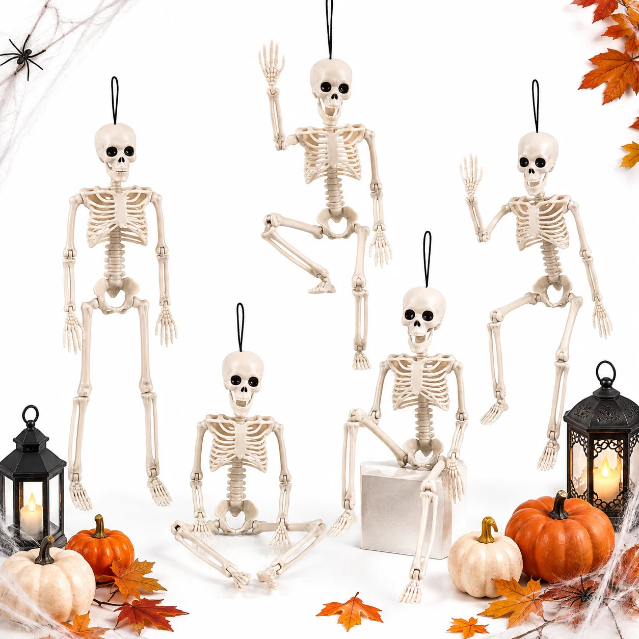 Halloween Skelett Deko 40cm Hängend Beweglich Gruseldeko Horror Party Knochen