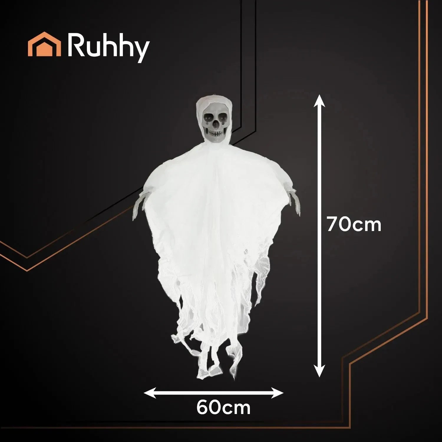 Halloween Skelett Deko 70cm Hängend Geist Totenkopf Gruseldeko Horror Party