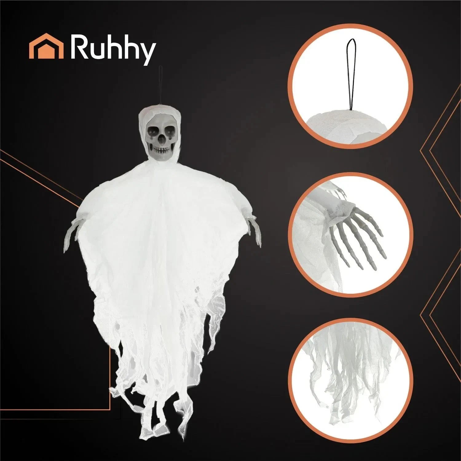 Halloween Skelett Deko 70cm Hängend Geist Totenkopf Gruseldeko Horror Party