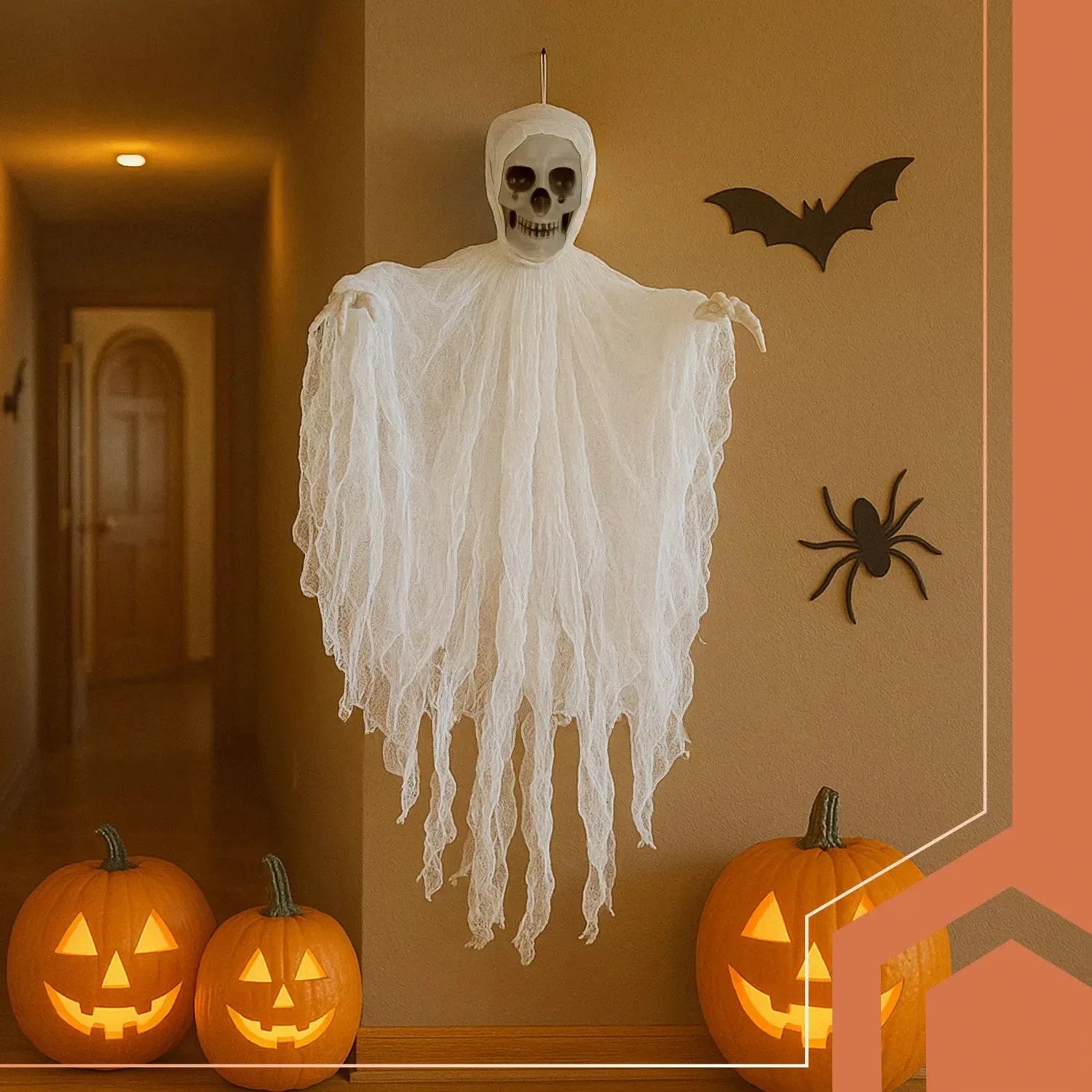 Halloween Skelett Deko 70cm Hängend Geist Totenkopf Gruseldeko Horror Party