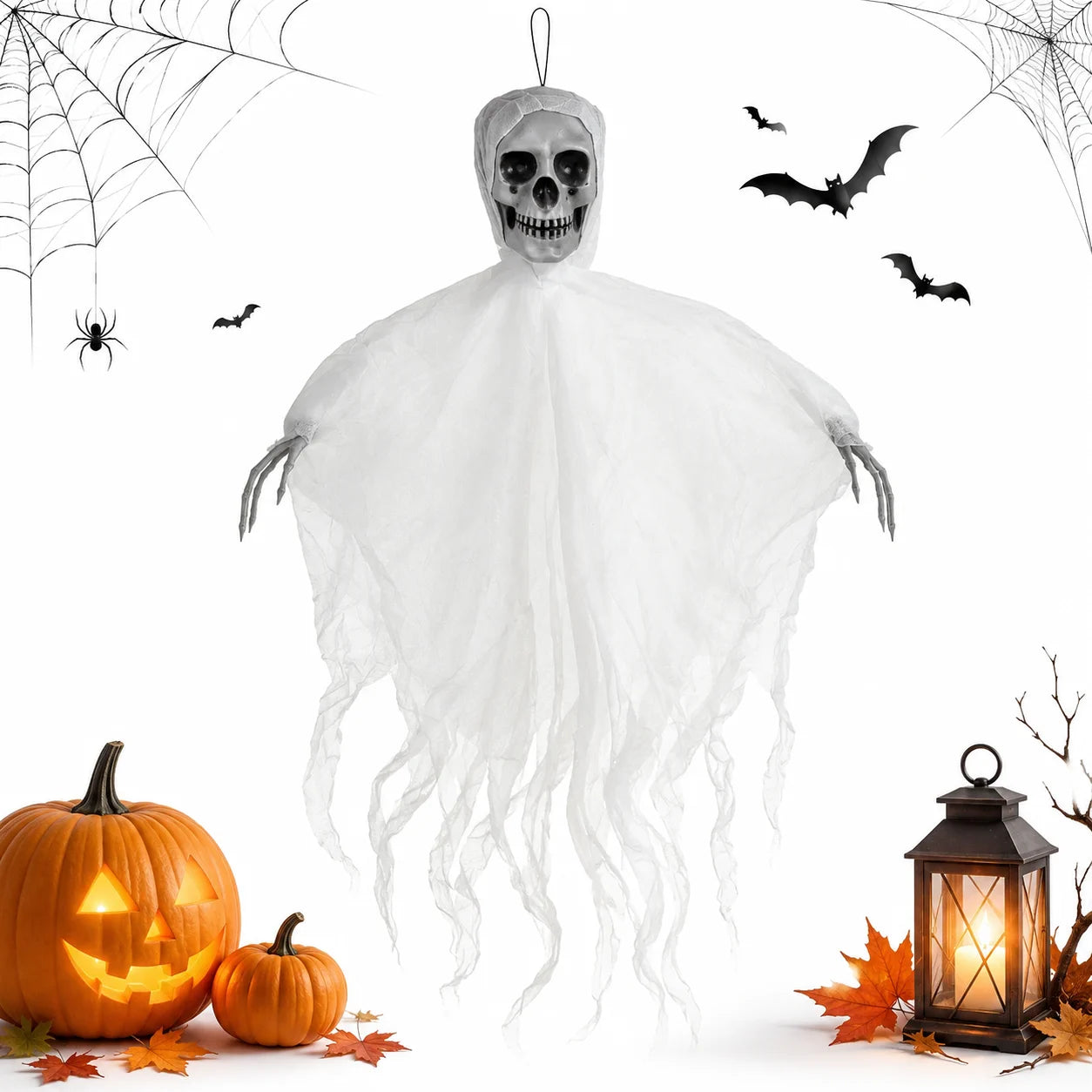 Halloween Skelett Deko 70cm Hängend Geist Totenkopf Gruseldeko Horror Party