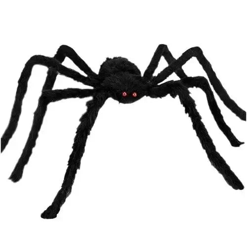 Halloween Spinne XXL 50cm Schwarz Haarig Bewegliche Beine Gruseldeko Horror Deko