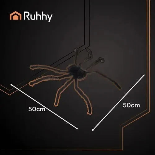 Halloween Spinne XXL 50cm Schwarz Haarig Bewegliche Beine Gruseldeko Horror Deko