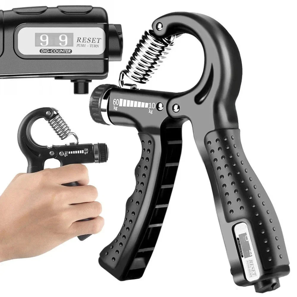 Handtrainer Griffkrafttrainer 5-100kg Einstellbar mit Zähler Unterarm Finger Fit