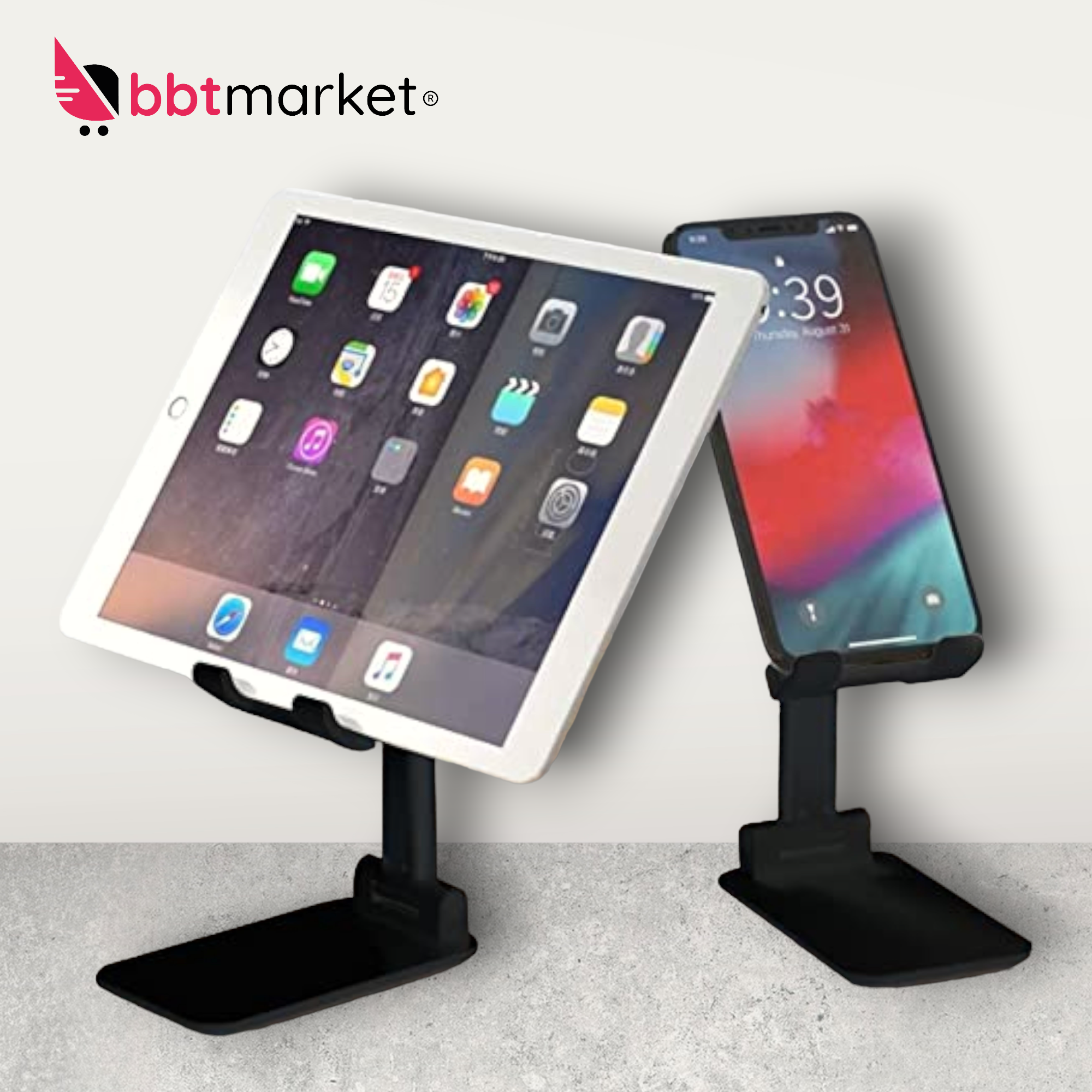 Handy Ständer Verstellbar, Phone Stand kompatibel mit iPhone - Samsung - iPad