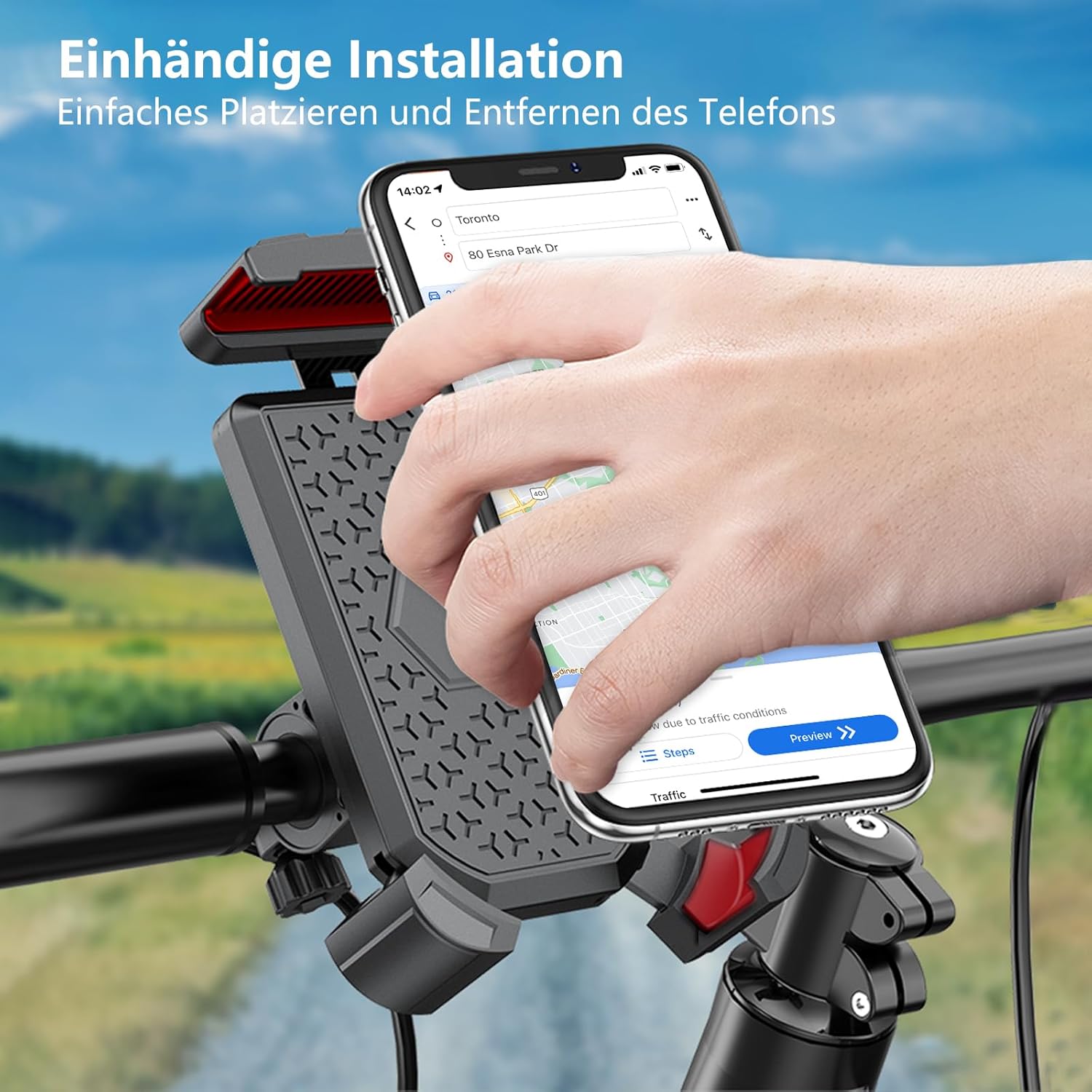 Handyhalterung Fahrrad Universal Lenker Handy Smartphone Halterung Halter 360