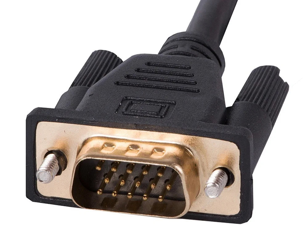 HDMI VGA Kabel 1,3m Full HD 1080p D-Sub Verbindungskabel Schwarz