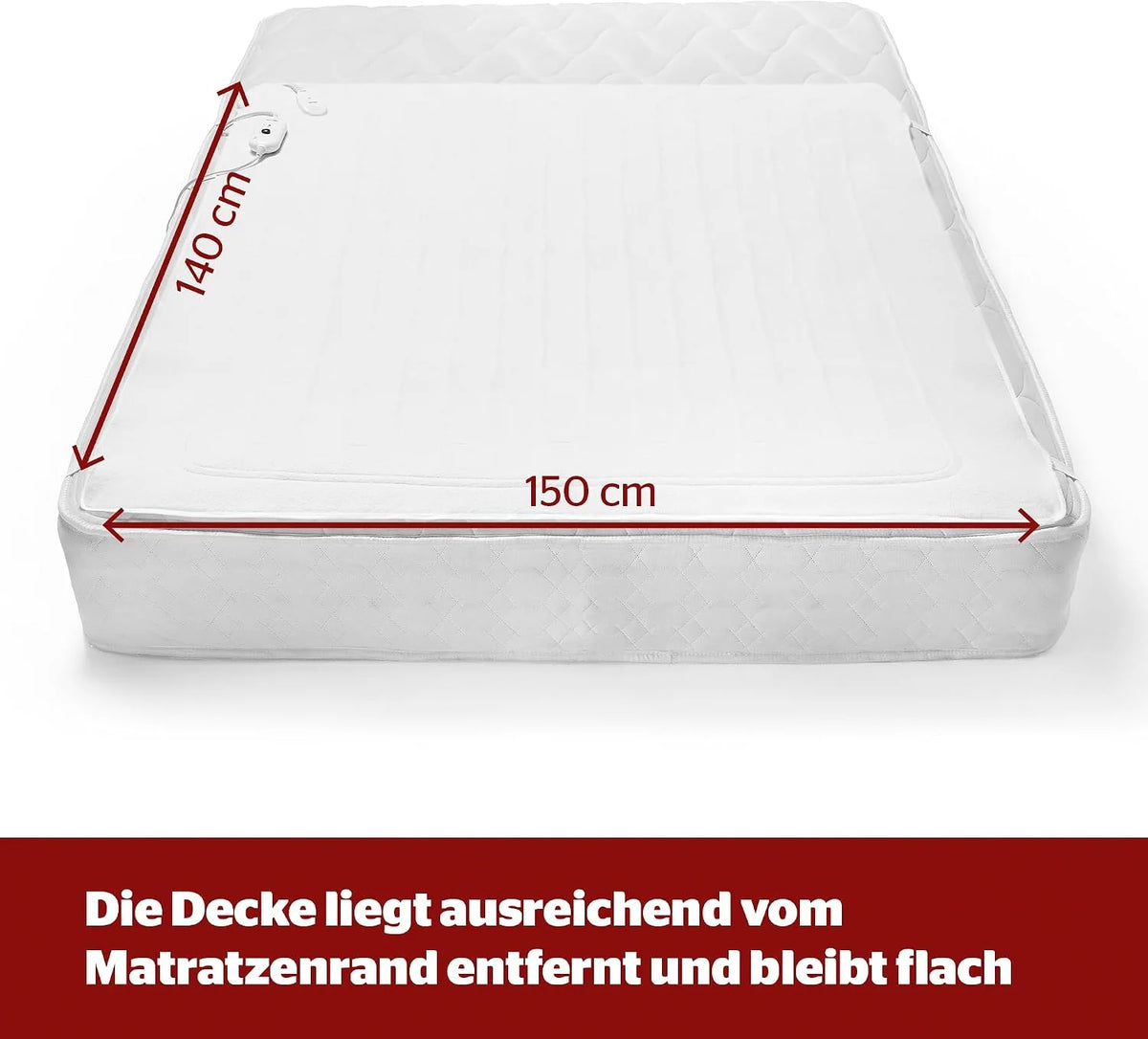 Electric blanket 150x80cm with 3 heating levels, heating blanket, heating bed, heating mat, blanket