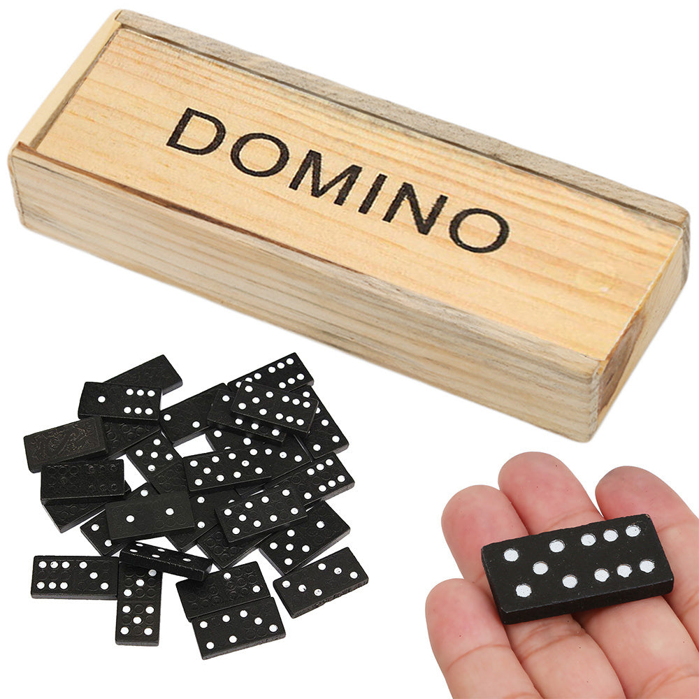 Holz Domino Spiel 28 Teile in Holzbox – Klassisches Familienspiel für Kinder und Erwachsene  5904734408680
