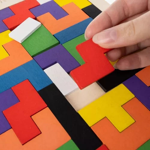 Holzpuzzle 3D mit 40 Teilen – Logik Lernspiel aus Holz für Kinder